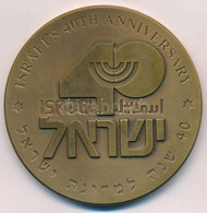 Izrael 1988. "Izrael 40. évfordulója" Kétoldalas, Bronz Emlékérem, Peremen Jelzett és Sorszámozott "2014", Műanyag Tokba - Unclassified