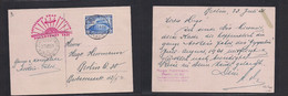 Airmails - World. 1931 (25 July) Zeppelin Polar Flight. Berlin - Antigua Cachet. Fkd Ovptd Issue Card. VF. - Otros & Sin Clasificación