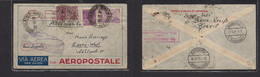 Airmails - World. 1932 (22 April) Zeppelin, Brazil - Germany, Pernambuco - Essen. Air Multifkd Env, Violet Cachet + Reve - Unclassified