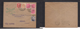 Airmails - World. 1932 (11 Oct) Zeppelin, Brazil - Germany (19 Oct) Special Multifkd Env + Green Cachet Unit Arrival. 8 - Otros & Sin Clasificación