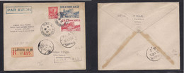 Airmails - World. 1947 (10 Jan) Tunis RP - China, Shanghai (19 Jan) Special Flight PARIS - TUNIS - SAIGON - SHANGHAI. Ai - Unclassified