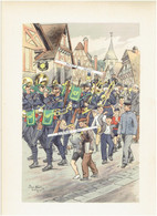 CHASSEURS FANFARE 1918 DESSIN AQUARELLE ET GOUACHE DE PIERRE ALBERT LEROUX - Uniformes