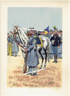 CHASSEURS GRANDE TENUE 1900 DESSIN AQUARELLE ET GOUACHE DE PIERRE ALBERT LEROUX - Uniformes