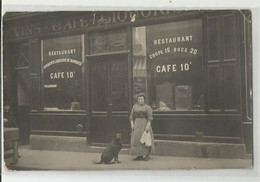 Paris 1912 Devanture Café Restaurant Maison Demai La Femme Cuisinière Et Chien - Negozi
