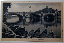 Torino - Il Po E Il Monte Dei Cappuccini - Viaggiata 1947 - Barche, Barca, Boat, Ship, Bateau - Bridges