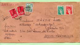 Lettre De LA REUNION - St-DENIS Pour MARSEILLE - En POSTE RESTANTE - Taxée 0,50 "BEQUET" (x2) + 0,20 "FLEURS" - 1978 - Strafportbrieven