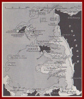 Carte Des îles Anglo-normandes. Jersey, Guernesey, Chausey, Sercq, Aurigny ... Larousse 1960. - Historische Dokumente