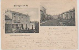 (57) BEVINGEN St. M. (BEUVANGE S/s Michel) Double Vue : 1/ Restauration Hilger-Zimmer  2/ Eine Strasse -Une Rue - Autres & Non Classés