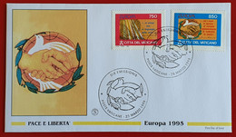 VATICANO VATIKAN VATICAN 1995 EUROPA PACE PEACE FRIEDEN FDC - Covers & Documents