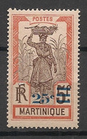 MARTINIQUE - 1924-27 - N°Yv. 113 - Porteuse 25c Sur 5f - Neuf Luxe ** / MNH / Postfrisch - Unused Stamps