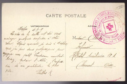 1918 DIEPPE : Cachet Hôpital Auxiliaire 5 : Sté Secours Blessés Militaires - Guerra Del 1914-18
