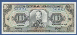 ECUADOR  - P.123Ab – 100 Sucres 04.12.1992 UNC, Series WE 00139236 - Ecuador