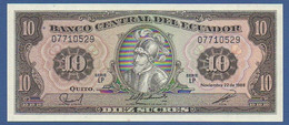 ECUADOR  - P.121 – 10 Sucres 22.11.1988 UNC, Series LP 07710529 - Equateur