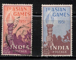INDIA - Scott # 233-4 Used - First Asian Games - Usati