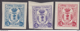 LOTE 2230  ///  ESPAÑA GUERRA CIVIL - 3 VIÑETAS HUÉVAR (SEVILLA) Nº 29s, 30s, Y 31s. (SIN DENTAR) BENEFICENCIA - Emissioni Nazionaliste