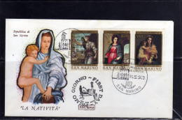 SAN MARINO 1980 NATALE DIPINTI DI ANDREA DEL SARTO SERIE COMPLETA FDC ROMA - FDC