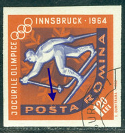 1963 Cross-country Skiing,Innsbruck Winter Olympics,Romania,Mi.2210,"Sun Eclipse" Error,VFU/2 - Variétés Et Curiosités
