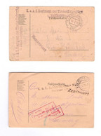 2 Stk 1.WK K.u.k Feldpost Österreich 2.Regiment D. Tiroler Kaiserjäger + Anbau-Expositur.. 1.Weltkrieg - Covers & Documents