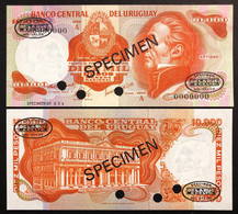 URUGUAY Banco Central Del Uruguay 10000 Pesos ND 1974 Pick#53as Specimen Uncirculated Lotto.3729 - Uruguay