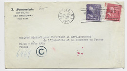 USA 2C+3C LETTRE COVER NEW YORK JUIL 30 1940 TO FRANCE CENSOR GERMANY  EAGLE NAZI WEHRMARCHT - Lettres & Documents