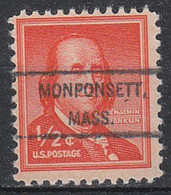 USA Precancel Vorausentwertungen Preo Locals Massachusetts, Monponsett 807 - Preobliterati