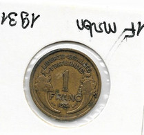 1 Franc  "Morlon" 1931   TTB - 1 Franc