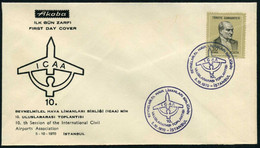 Turkey 1970 ICAA, Int. Civil Airports Association, Aviation, Aero | Special Cover, 10 Th Session, Oct. 5 - Cartas & Documentos