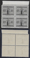 Italia Italy 1944 RSI Segnatasse Fascio C40 Quartina Bordo Sa N.S65 Nuovo Integro MNH ** - Postage Due