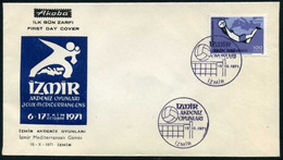 Türkiye 1971 Volleyball, Izmir Mediterranean Games | Special Cover, Oct. 15 - Lettres & Documents