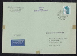 BRD Bund 1990 Blindensendung 1x5Pf Als Luftpostgebühr Saarbrücken Nach Berlin - Lettres & Documents