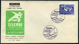 Türkiye 1971 Sailing, Izmir Mediterranean Games | Special Cover, Oct. 16 - Brieven En Documenten