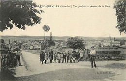 - Seine Maritime -ref-C345- Grand Quevilly - Vue Generale Et  Avenue De La Gare - Enfants Posant Pour Le Photographe - - Le Grand-Quevilly