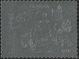 1992 "Guyana" Fire Truck, Helicopter, Motorbike, Dog, Silver Issue VF/MNH! LOOK! - Voitures