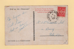 Timbre FM - Service Social Des Forces Francaises En Allemagne - Foret Noire - Poste Aux Armees - 1952 - Military Postage Stamps