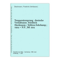 Temperatursprung : Deutsche Verhältnisse. - Duitse Auteurs