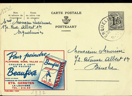 Publibel Obl. N° 1332 ( Pour Peindre - BEAUFIXE - La Louvière) Obl. ERQUELINNES - B B - 30/06/1955 - Publibels