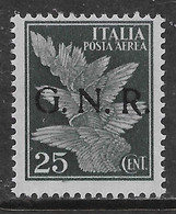 Italia Italy 1944 RSI GNR Aerea C25 Soprastampa Nera Sa N.A117 Nuovo SG - Airmail