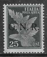 Italia Italy 1944 RSI GNR Aerea C25 Soprastampa Nera Sa N.A117 Nuovo SG - Luftpost