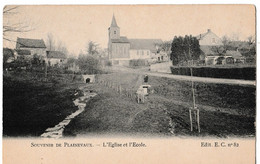 Souvenir De Plainevaux - L'Eglise Et L'Ecole - Neupre