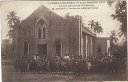 Dahomey    - Missions Africaines Lyon  15 Cours Gambetta  -   Adjona  - Les Ecoliers Devant L'eglise - Dahomey