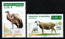 Andorre - 2010 - Yvert N° 690 & 691 **  - Faune, Vautour Et Mouton - Unused Stamps