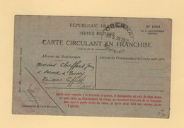 Service Militaire - Carte Circulant En Franchise - Obernai - Bas Rhin - Centre De Mobilisation Infanterie - Guerra De 1939-45