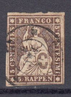 Suisse 1854 Helvetia. Yvert 26 B Oblitere. - Gebraucht