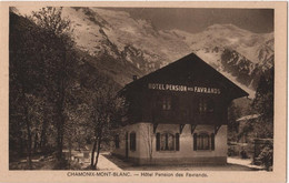 CPA CHAMONIX  MONT BLANC . HOTEL PENSION DES FAVRANDS - Chamonix-Mont-Blanc