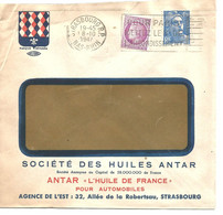 France Enveloppe Publicitaire ANTAR (huile De France) Strasbourg - Other & Unclassified