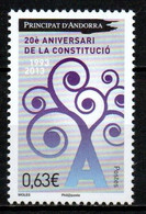 Andorre - 2013 - Yvert N° 736 **  - 20e Anniversaire De La Constitution - Ongebruikt