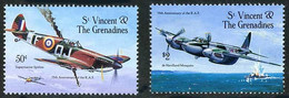Saint Vincent Grenadines 1993 RAF 75 Years Hurricane, Mosquito, Messerschmitt 109 (Yvert 1776, SG Gibbons 2298) - Flugzeuge