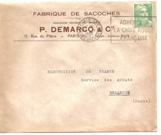 France Enveloppe Publicitaire Fabrique De Sacoches P. Demarq  Paris - Andere & Zonder Classificatie