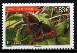 Andorre - 2014 - Yvert N° 758 **  - Faune, Papillon - Unused Stamps