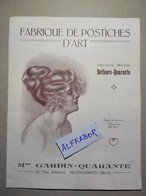 Folder Publicitaire Tryptique Années 15/20 Postiches D'Art Valenciennes Mode Coiffure Années Folles - Toebehoren